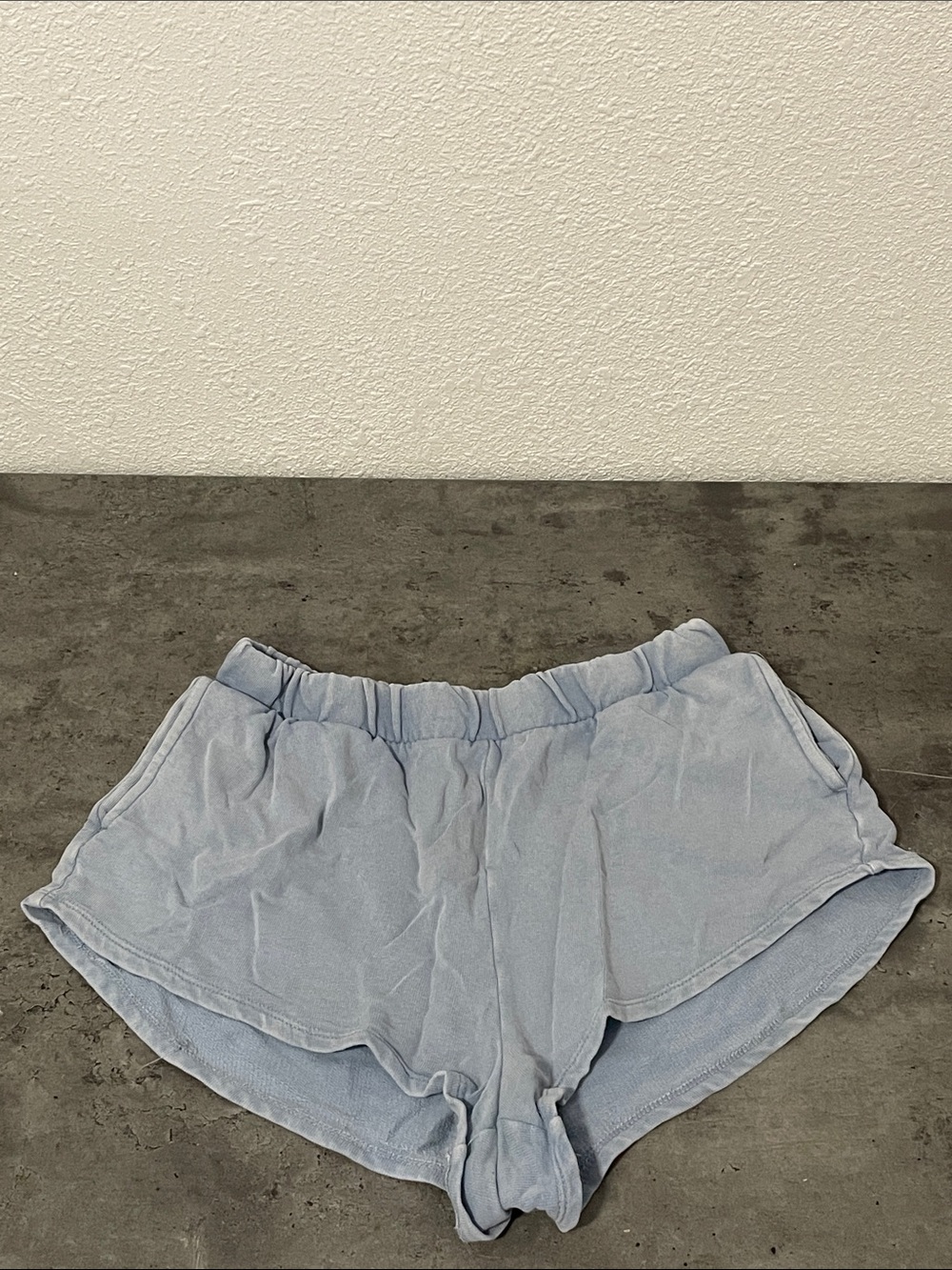 Light Blue Women's Athletic Shorts with Elastic Waist